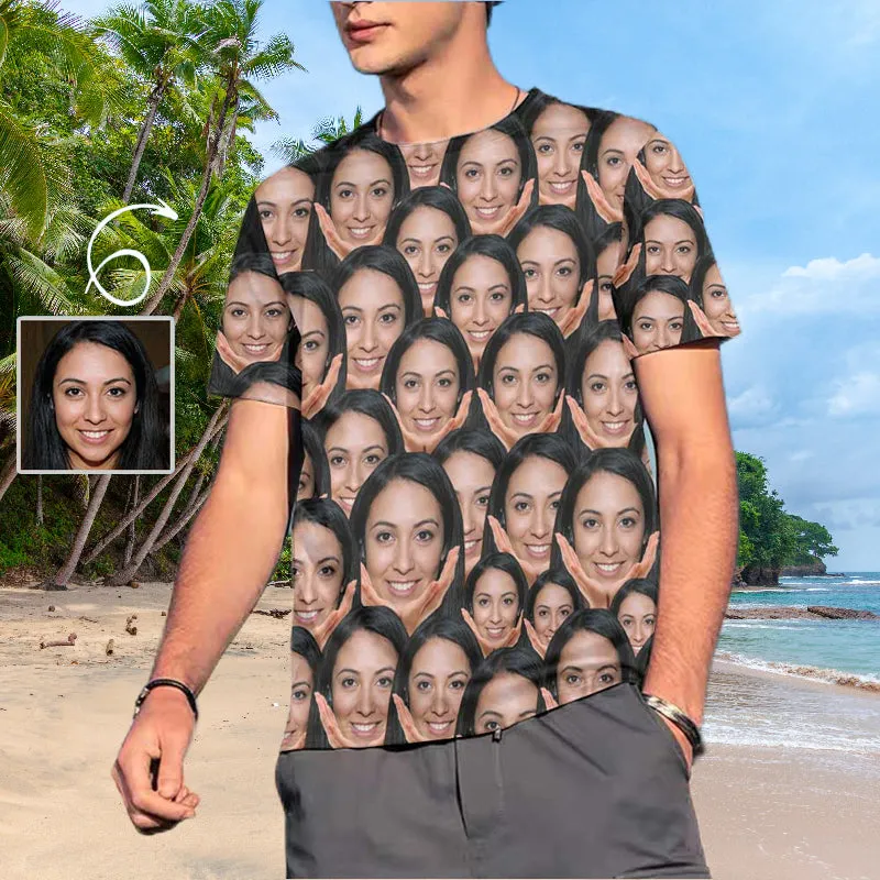 Custom Face Shirts Seamless Men's All Over Print T-shirt