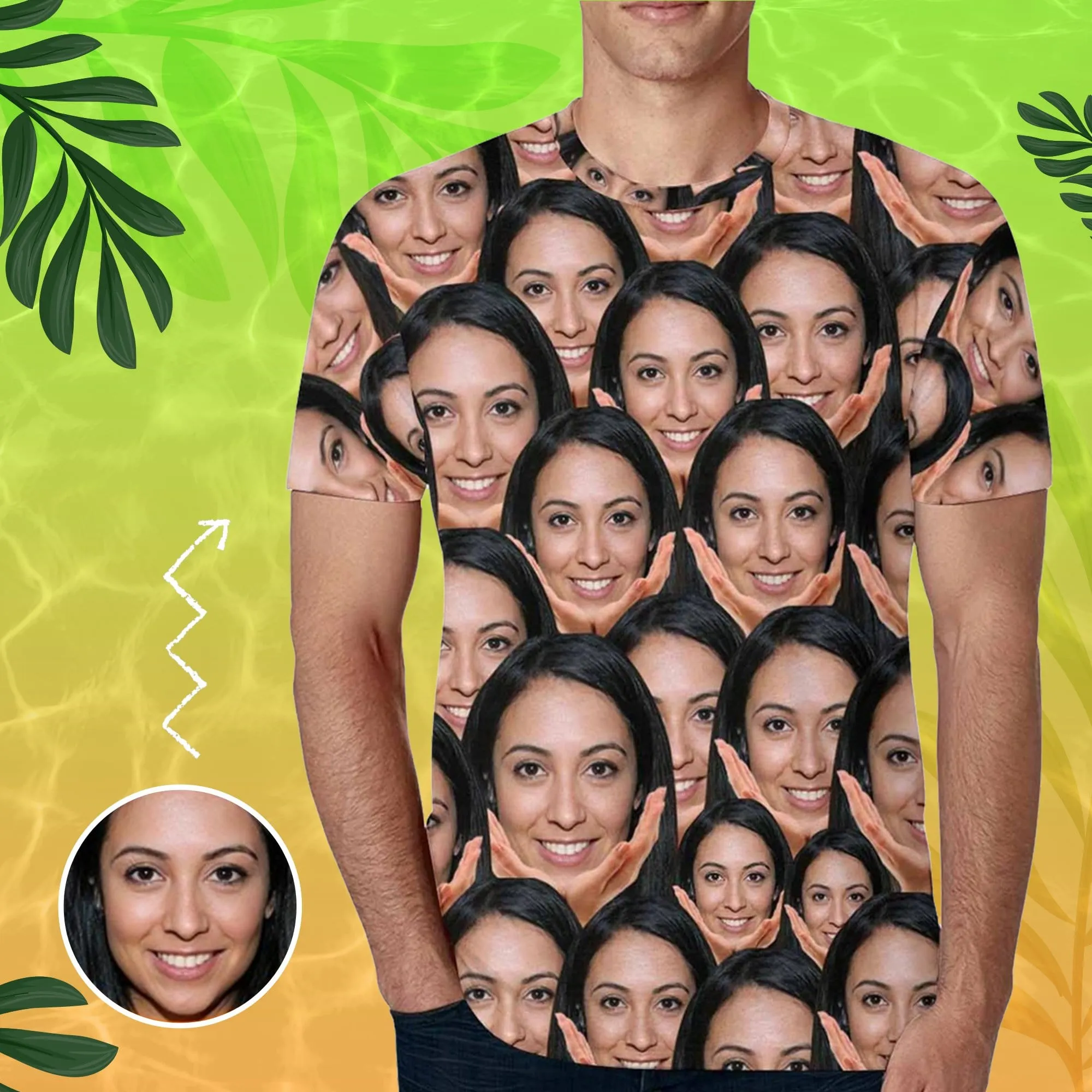 Custom Face Shirts Seamless Men's All Over Print T-shirt