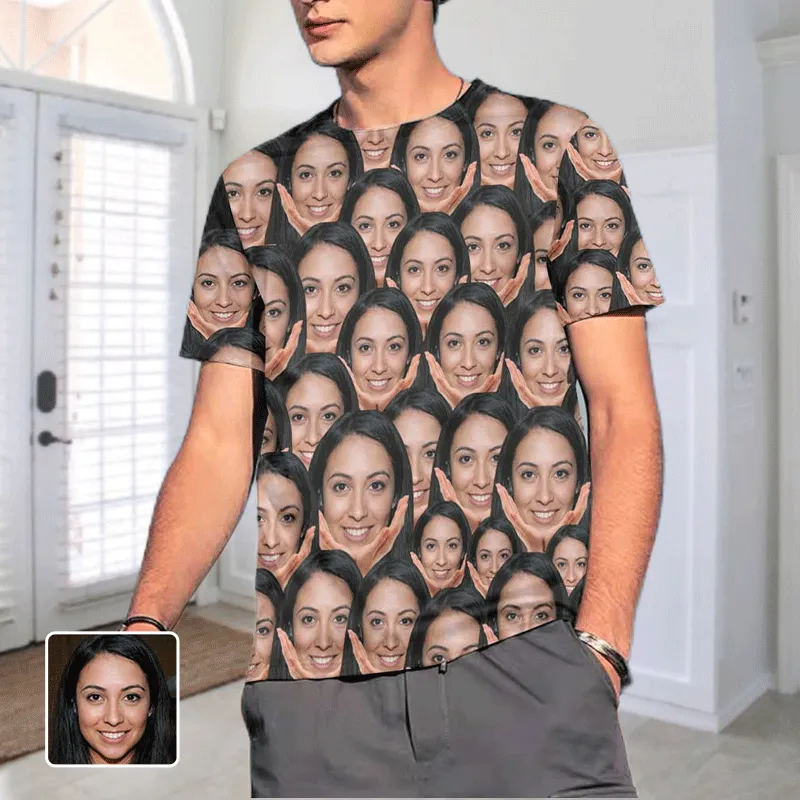 Custom Face Shirts Seamless Men's All Over Print T-shirt