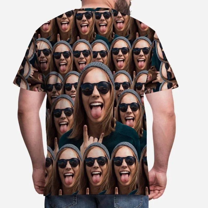 Custom Shirts with Cool Gesture Custom Face T-shirt - Flash Sale