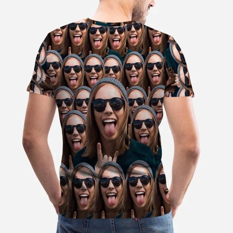 Custom Shirts with Cool Gesture Custom Face T-shirt - Flash Sale