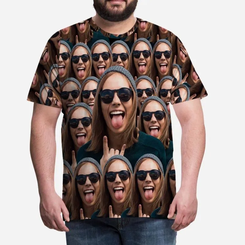 Custom Shirts with Cool Gesture Custom Face T-shirt - Flash Sale