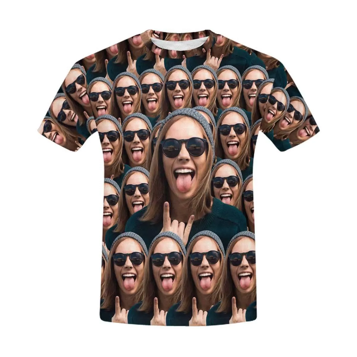 Custom Shirts with Cool Gesture Custom Face T-shirt - Flash Sale