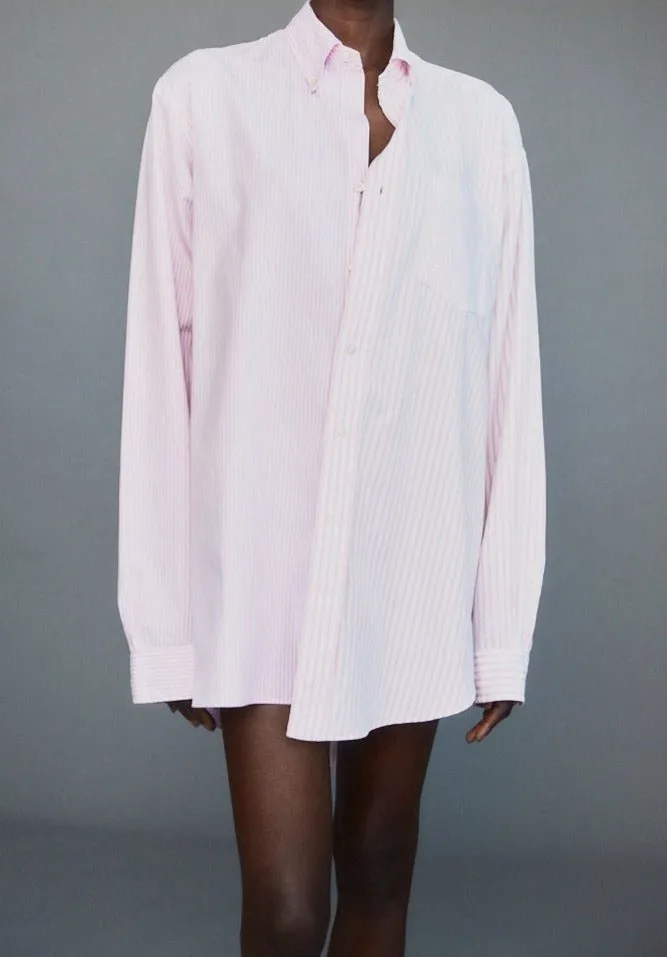 Diana Shirt Stripe Cotton Poplin Pink