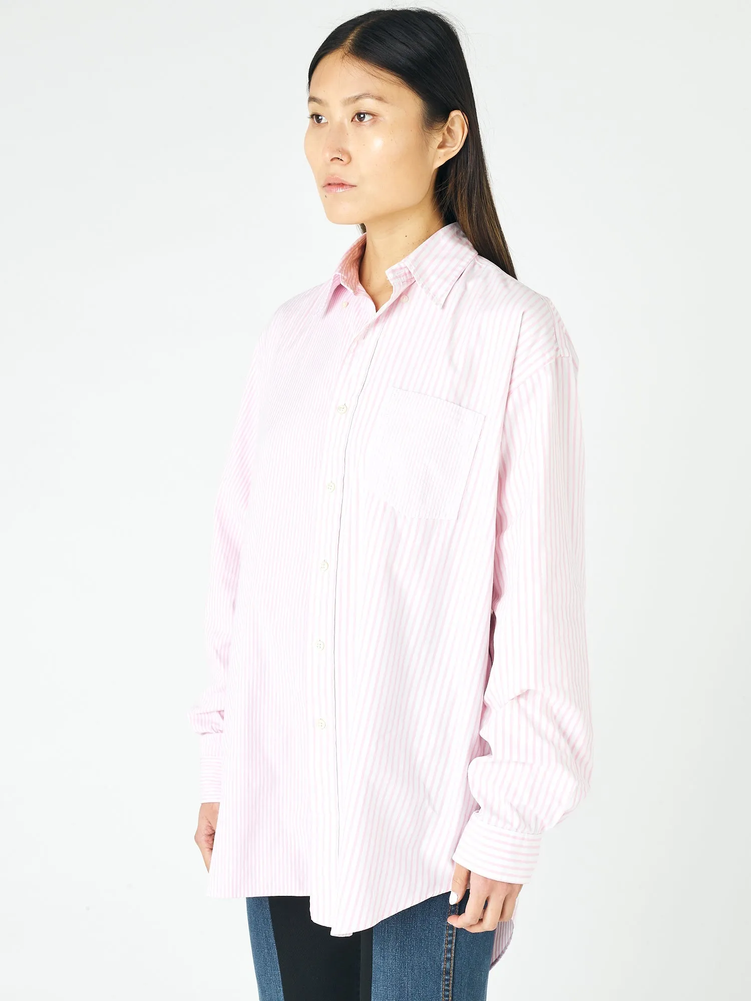 Diana Shirt Stripe Cotton Poplin Pink