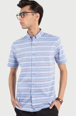 Dobby Red Touch Gap Stripes