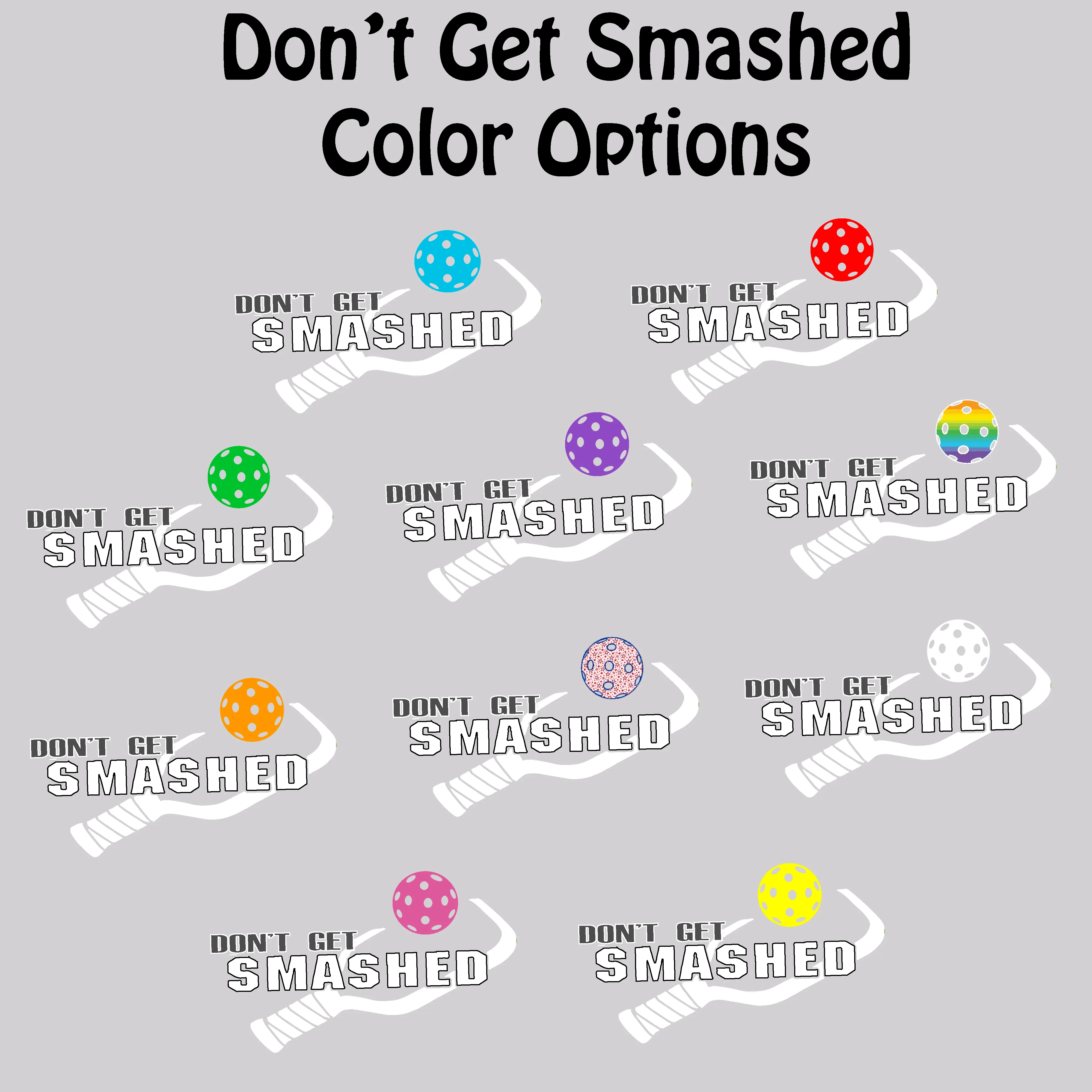 Don't Get Smashed With Pickleballs (Purple White Yellow) Customizable | Men's Short Sleeve Pickleball Shirt | 100% Polyester