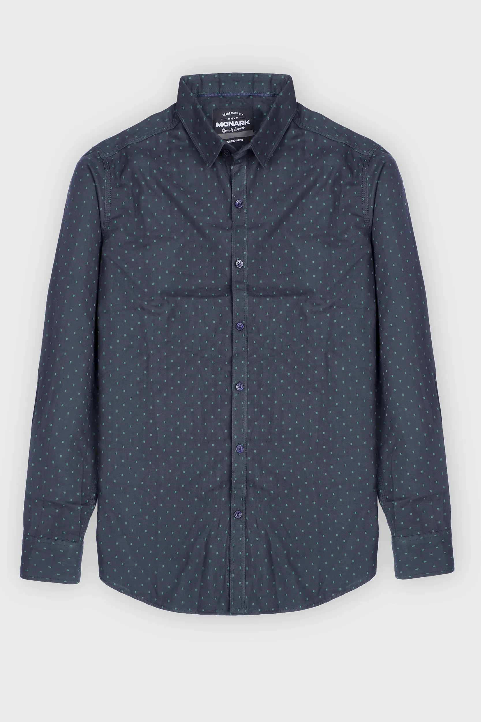 DOTTED NAVY CASUAL SHIRT