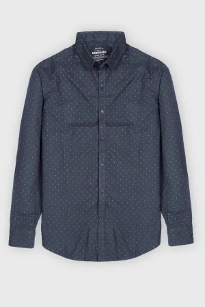 DOTTED NAVY CASUAL SHIRT