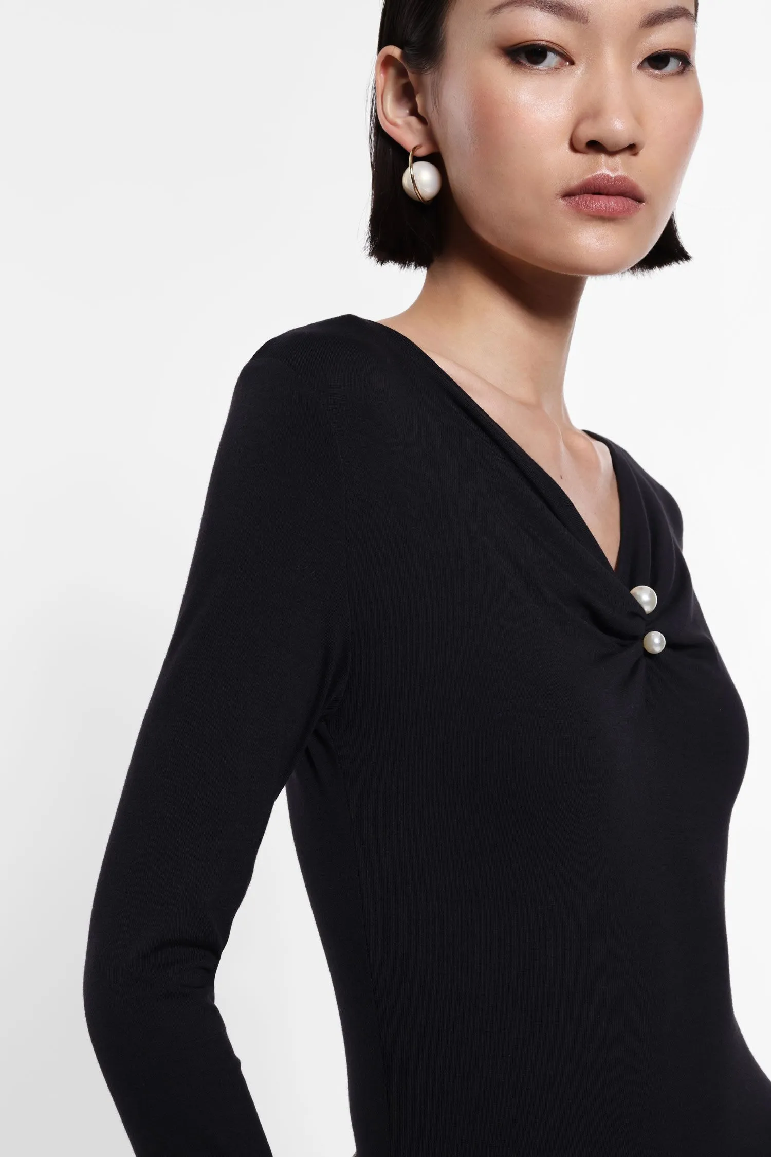 Embellished V-neckline Top