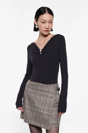 Embellished V-neckline Top