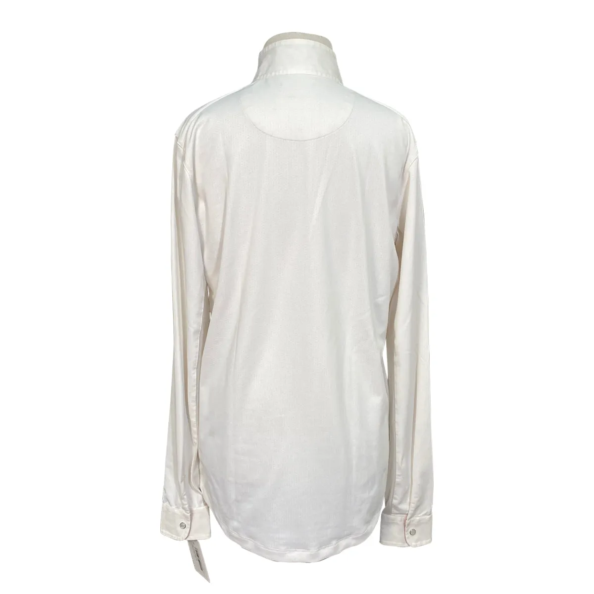 Essex Classics Talent Yarn L/S Show Shirt in White/Pink Horses - Children's XL