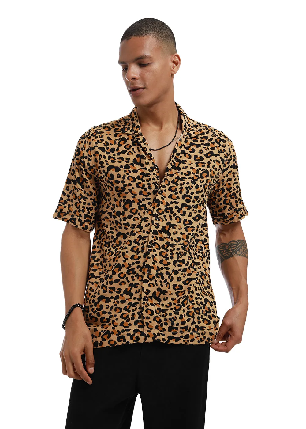 Feline Print Half sleeve shirt