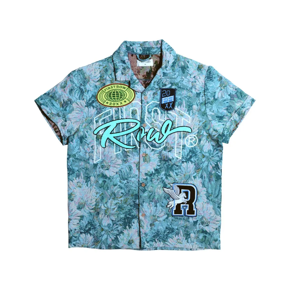 First Row - Tapestry Woven Bowling Shirts (Blue)