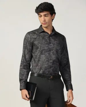 Formal Charcoal Printed Shirt - Iwaki