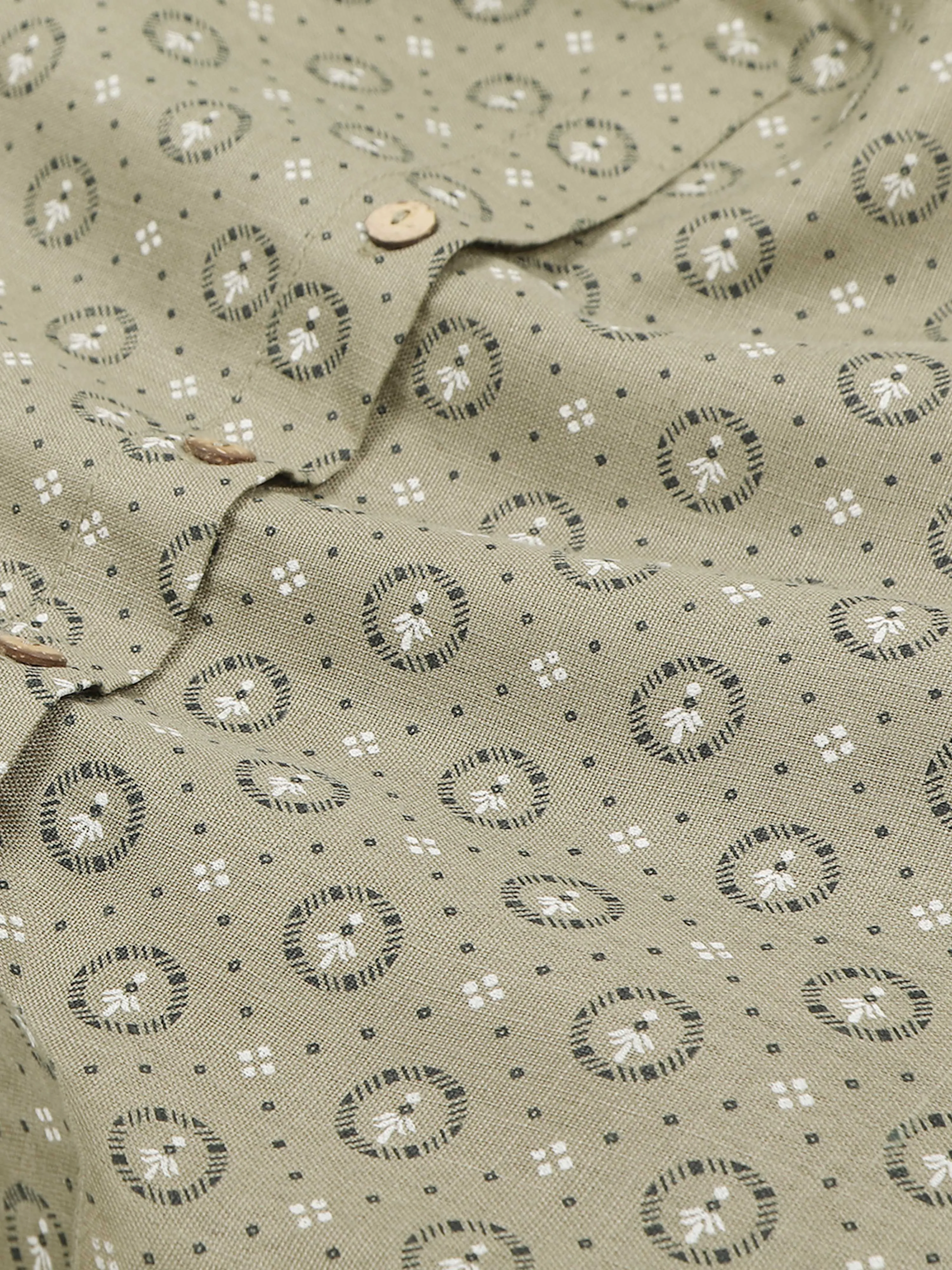 Grey Printed Short Kurta Full Sleeve