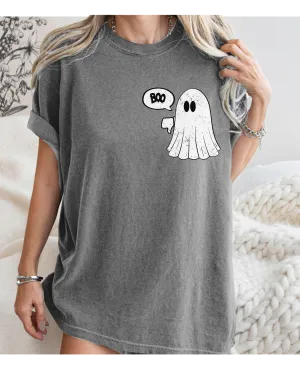 Halloween Comfort Colors® T-Shirt Women's Minimalist Cute Ghost Boo Fall Colors T-Shirt