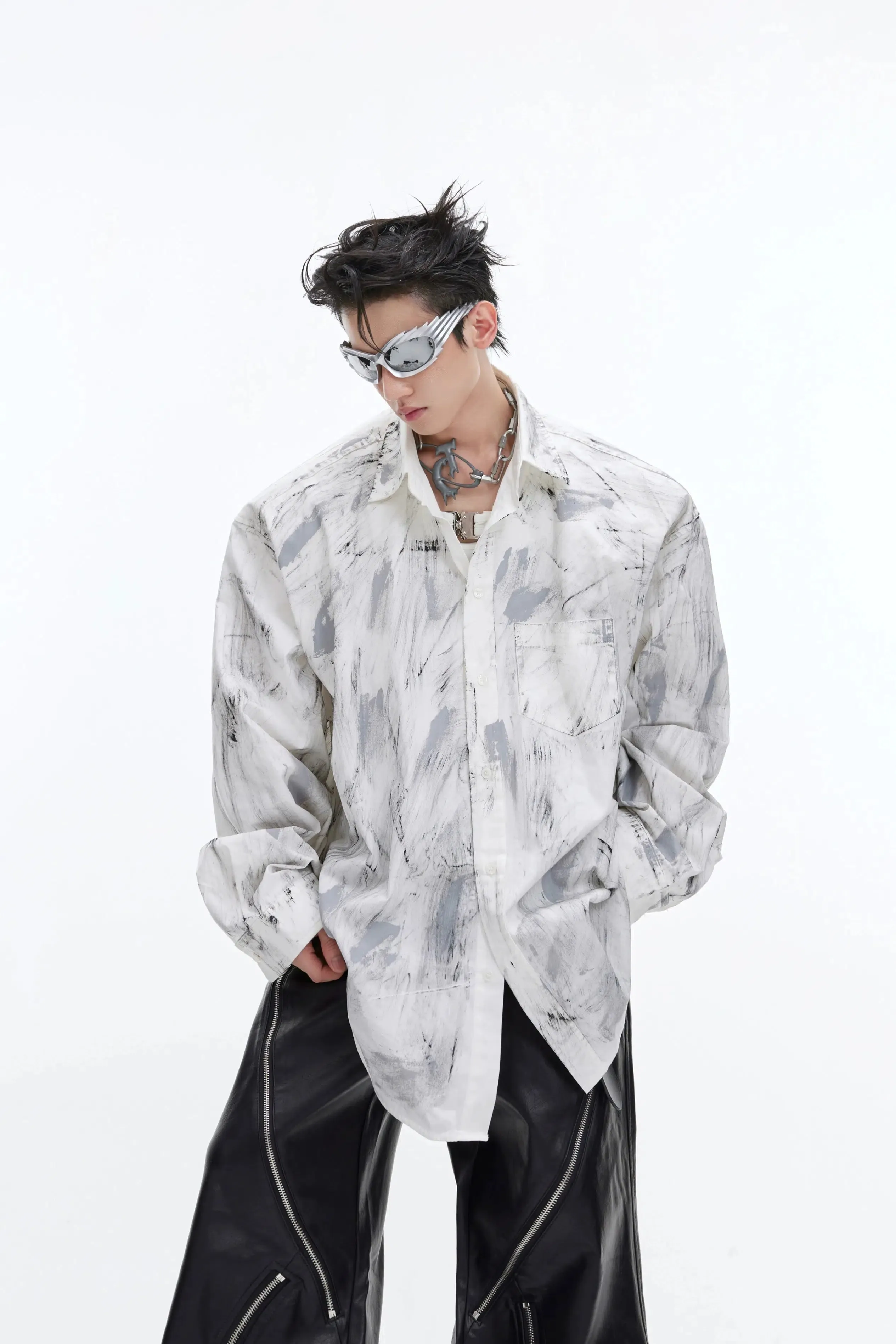 Hand-painted Silhouette Cardigan Shirt