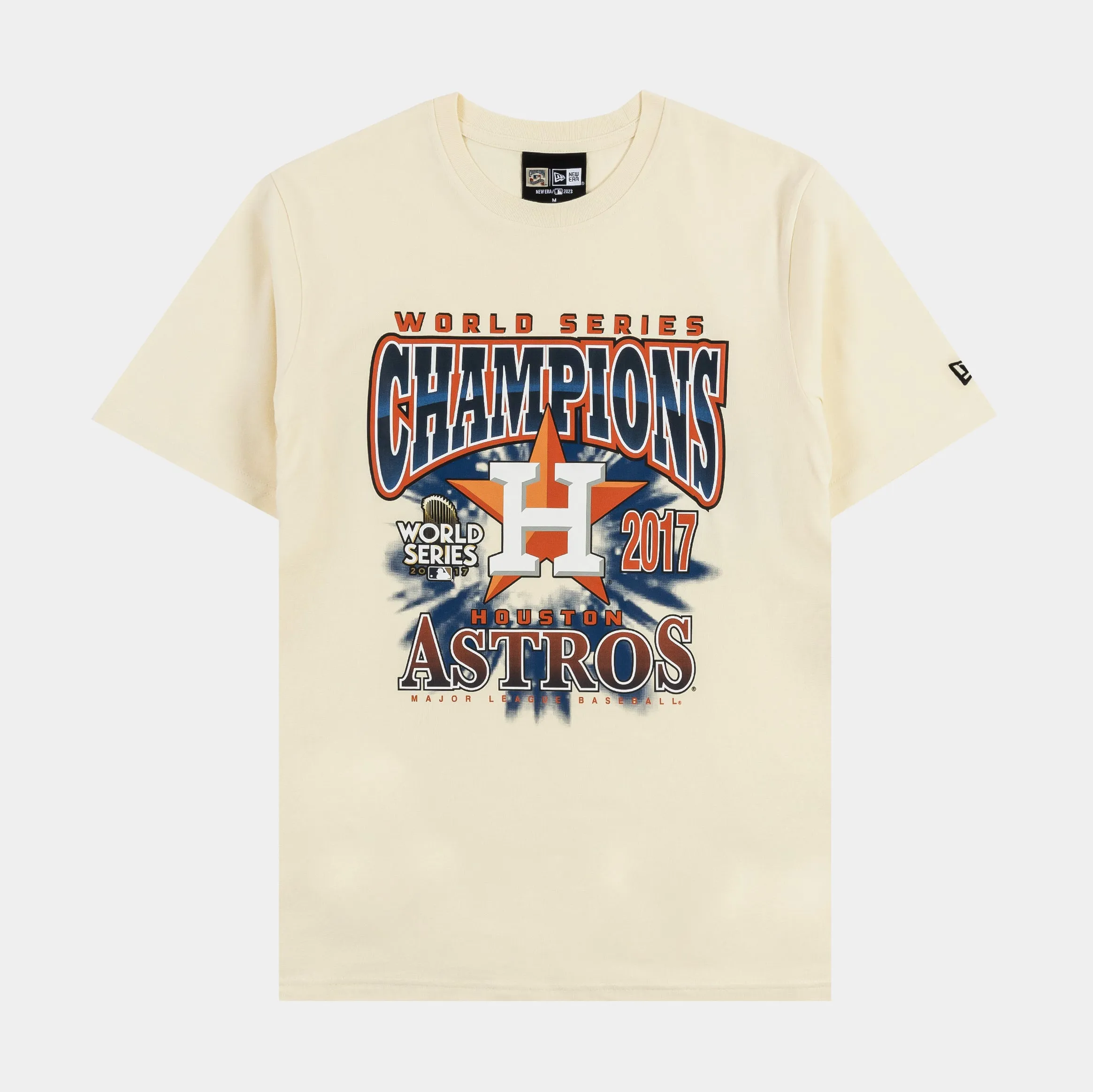 Houston Astros Mens Short Sleeve Shirt (Beige)