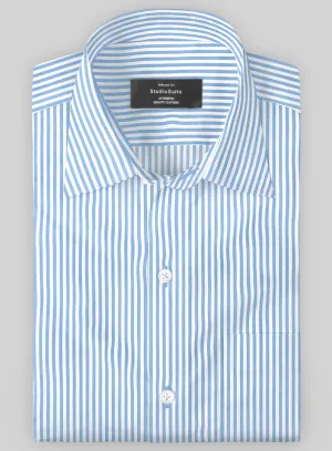Italian Lombardo Mini Ice Blue Stripes Shirt