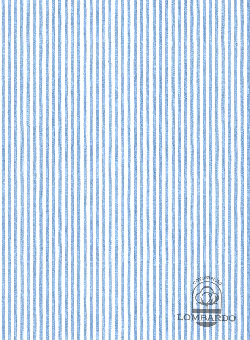 Italian Lombardo Mini Ice Blue Stripes Shirt