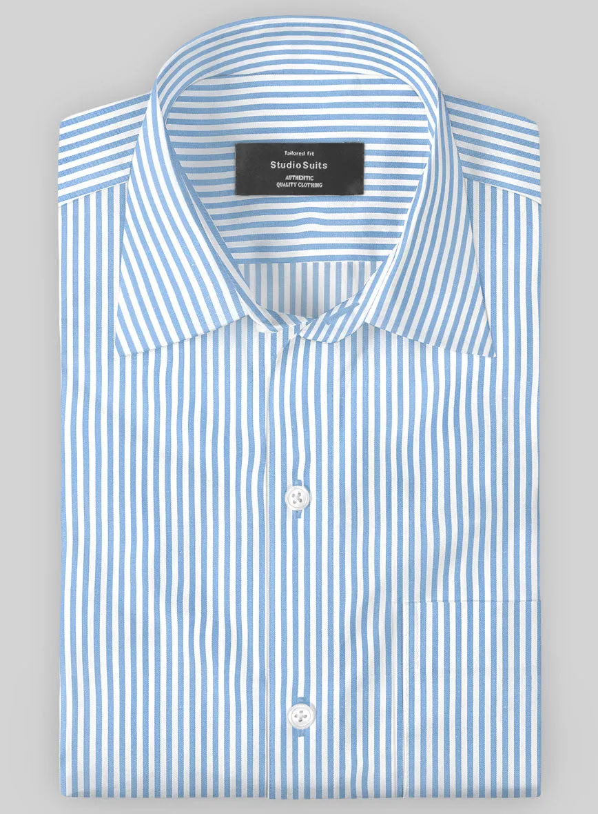 Italian Lombardo Mini Ice Blue Stripes Shirt