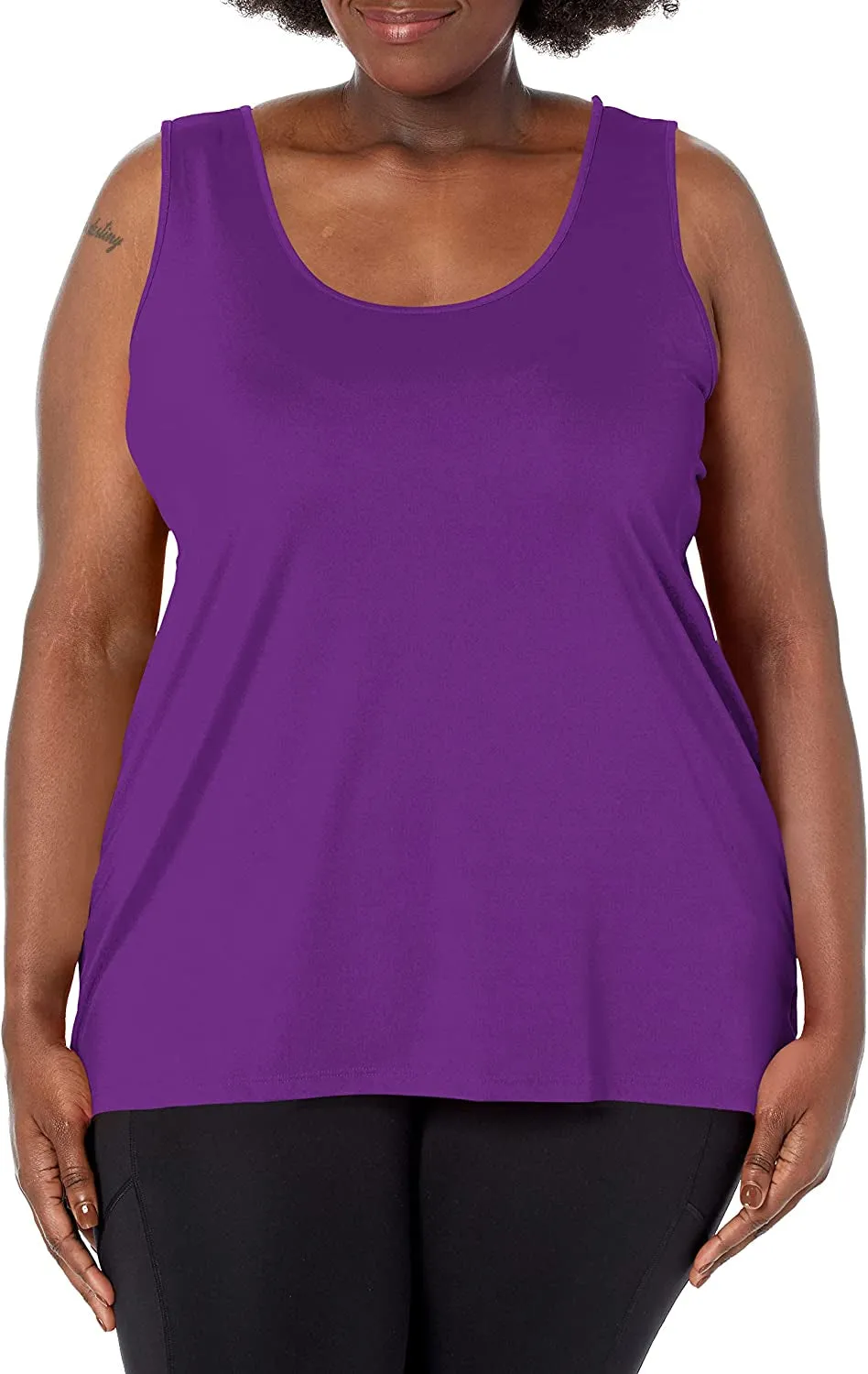 Just My Size Women's Plus-Size Cooldri Performance Scoopneck Tank Top