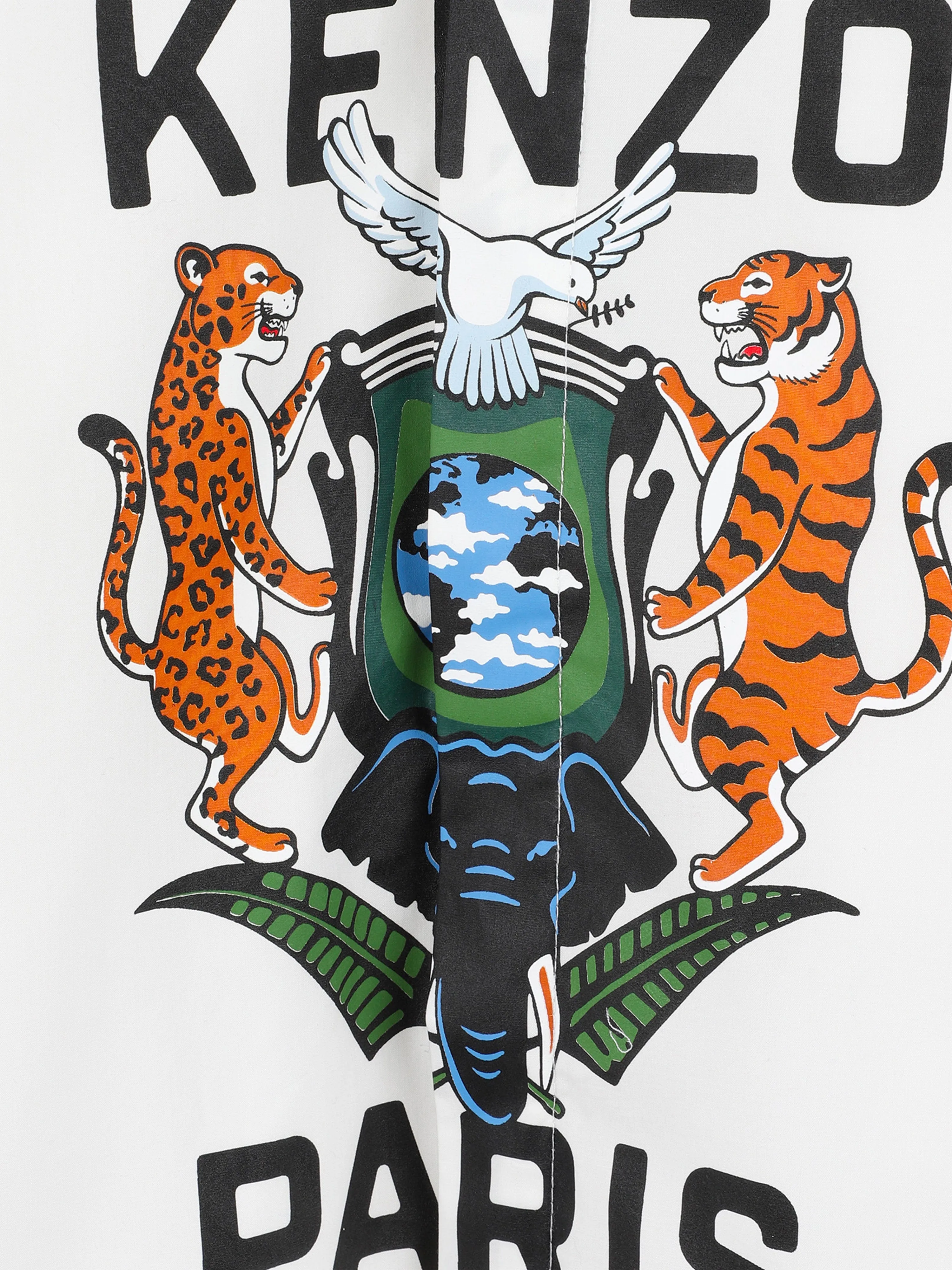 KENZO Boys Long Sleeve Logo Shirt in Ivory