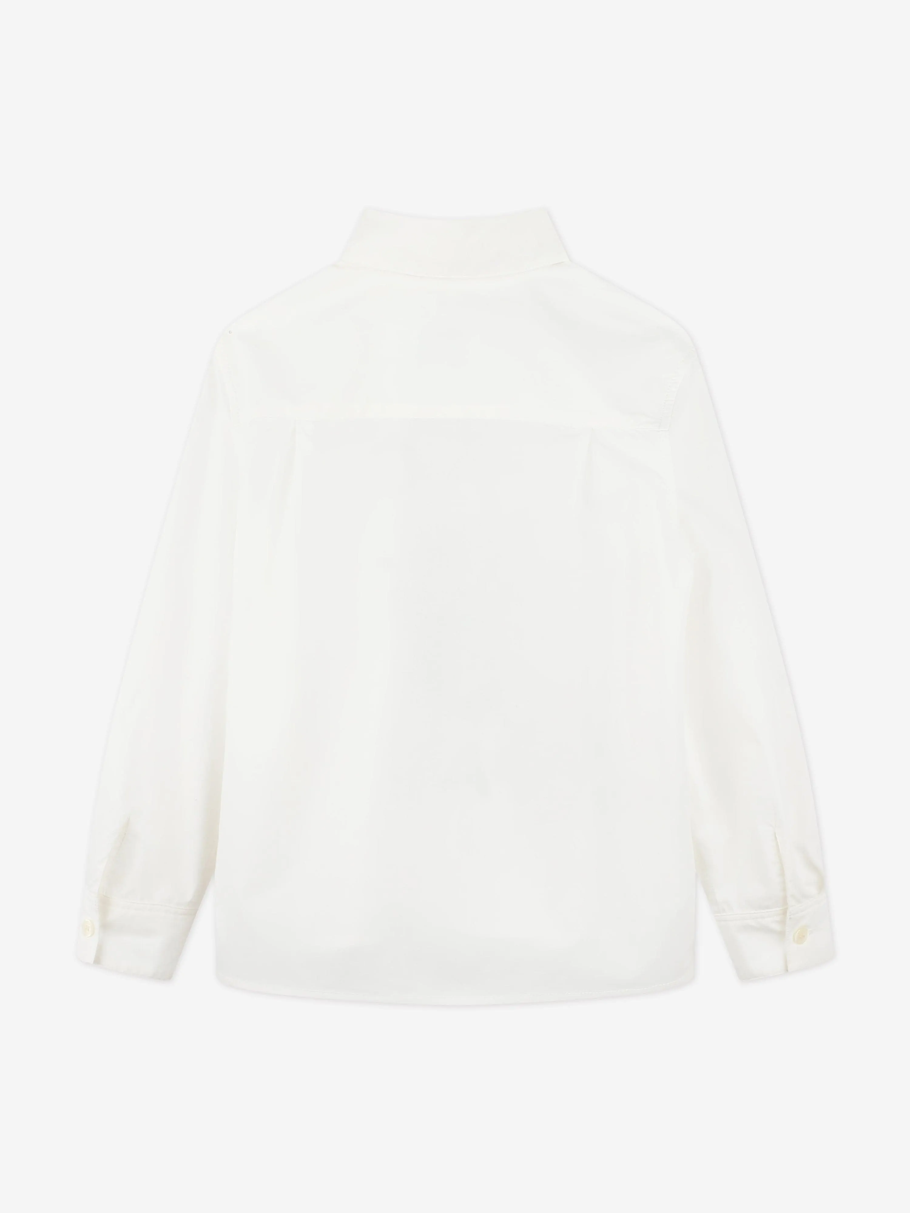 KENZO Boys Long Sleeve Logo Shirt in Ivory