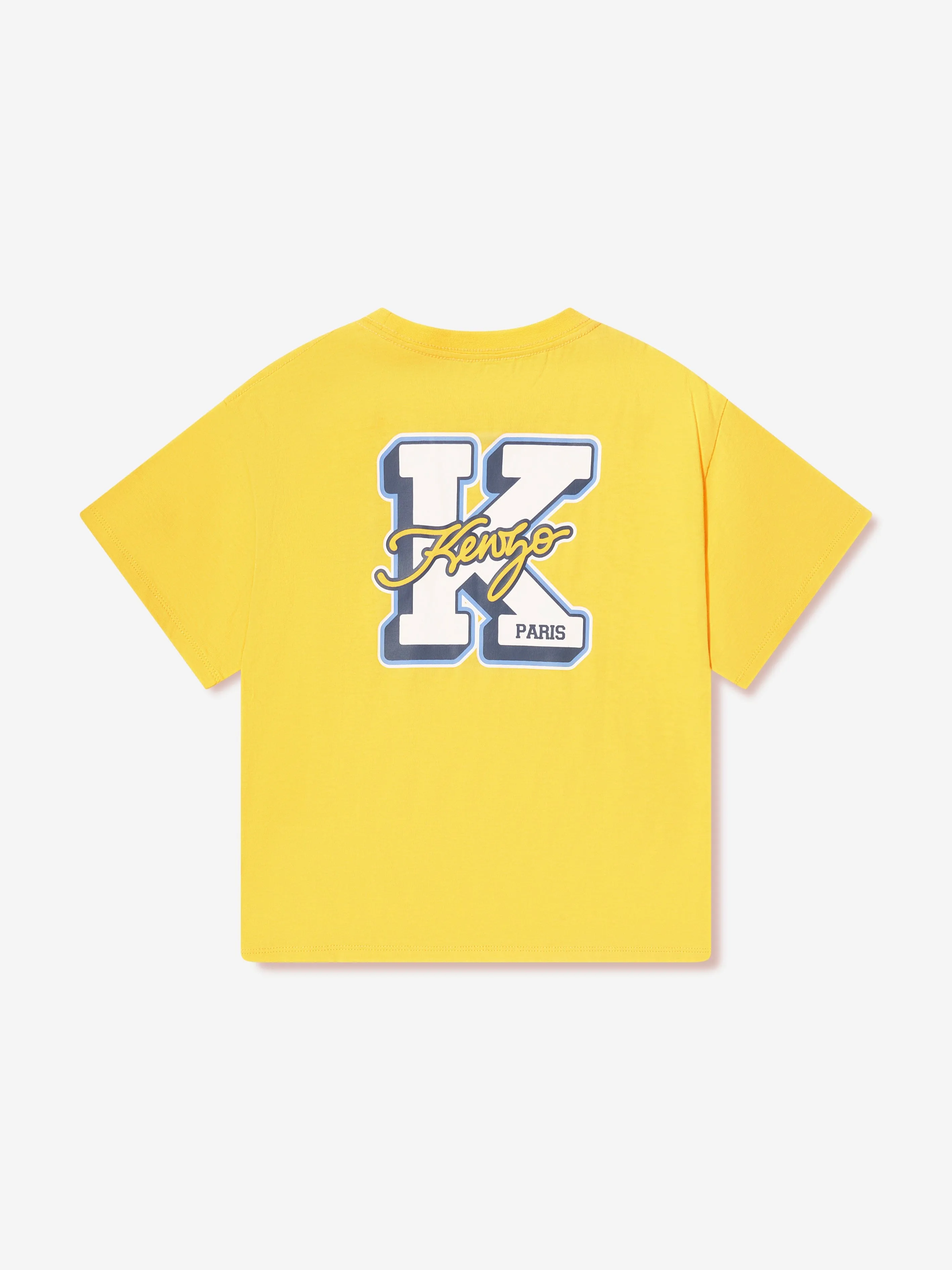 KENZO Boys Tiger Logo T-Shirt in Yellow