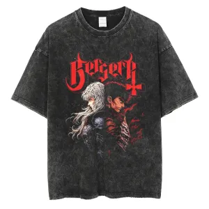 [KUJO] "Guts X Griffith" Vintage Oversized T Shirt