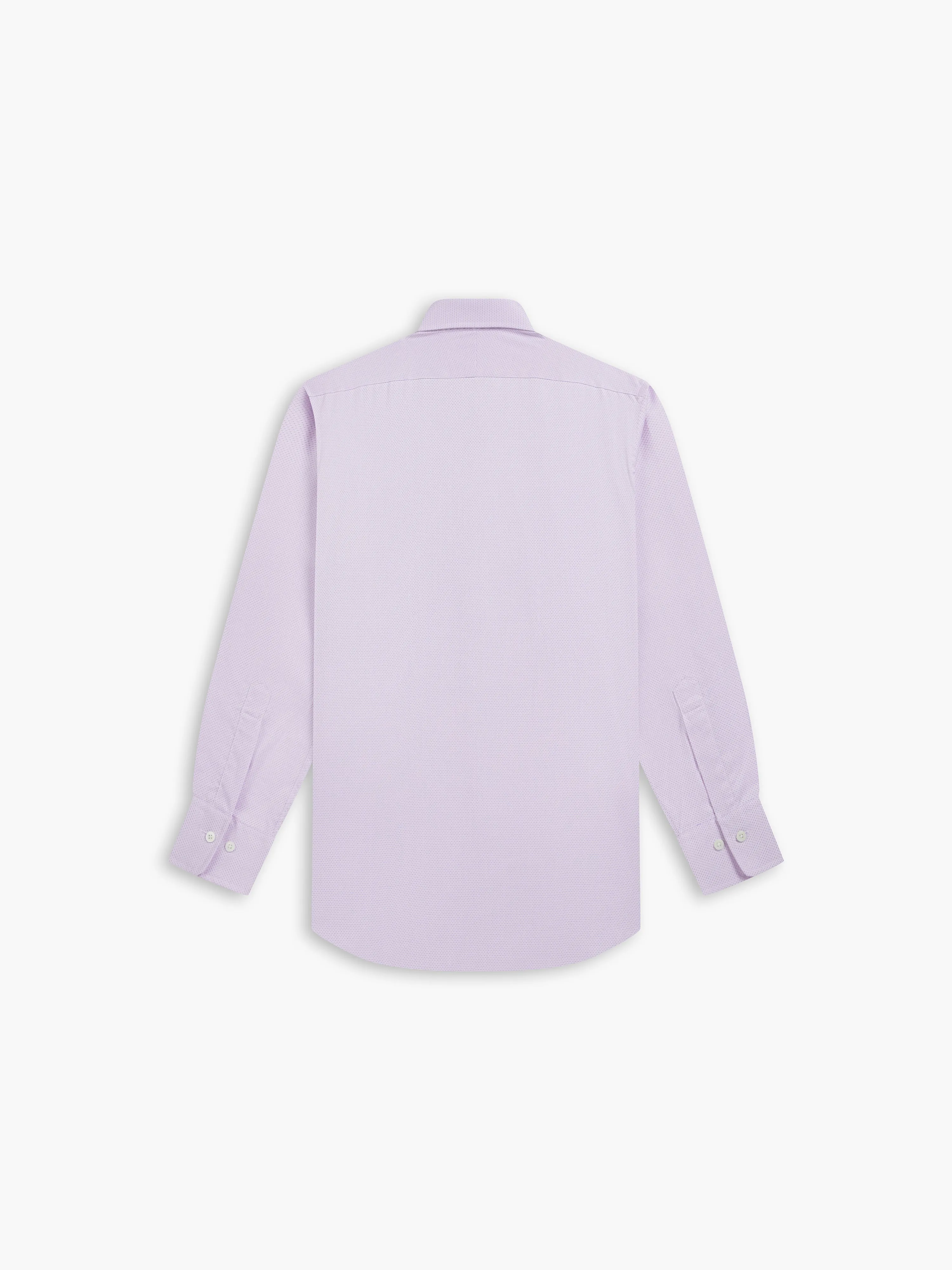 Lilac Diamond Geometric Dobby Fitted Single Cuff Classic Collar Shirt