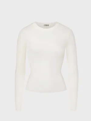 LONG SLEEVE FITTED TOP - CREAM