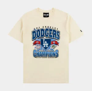 Los Angeles Dodgers Champions Mens Short Sleeve Shirt (Beige)