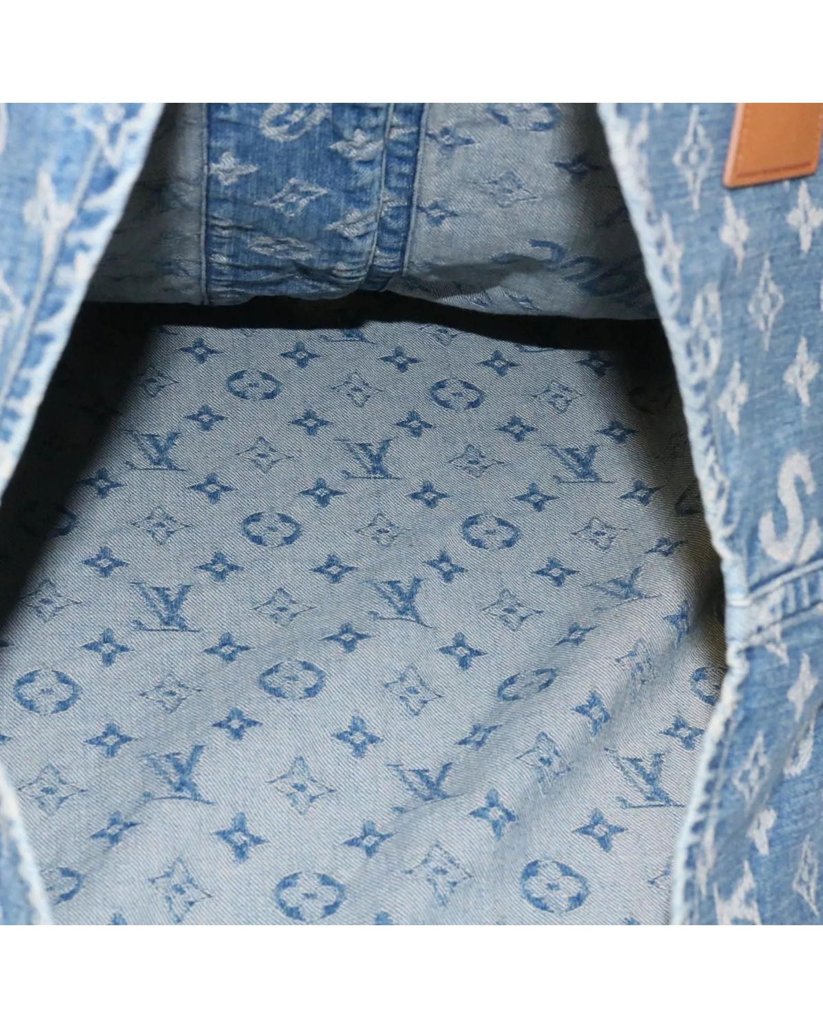 Louis Vuitton x Supreme Denim Baseball Jersey Blue