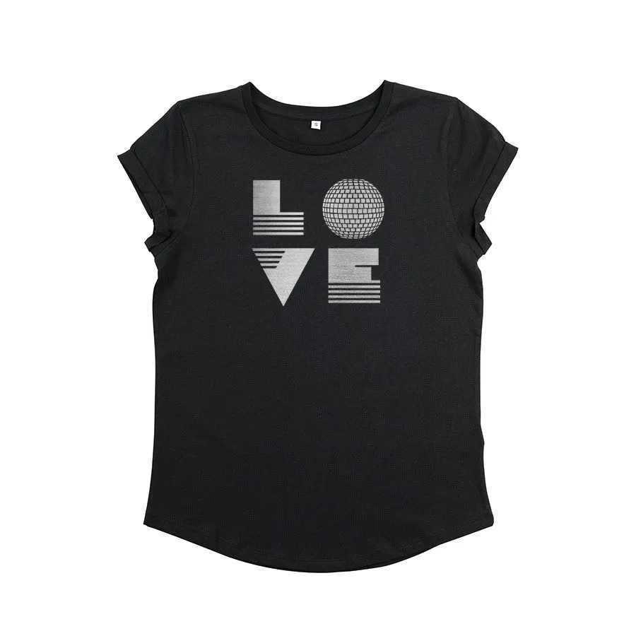 LOVE IS T-shirt Black & Silver