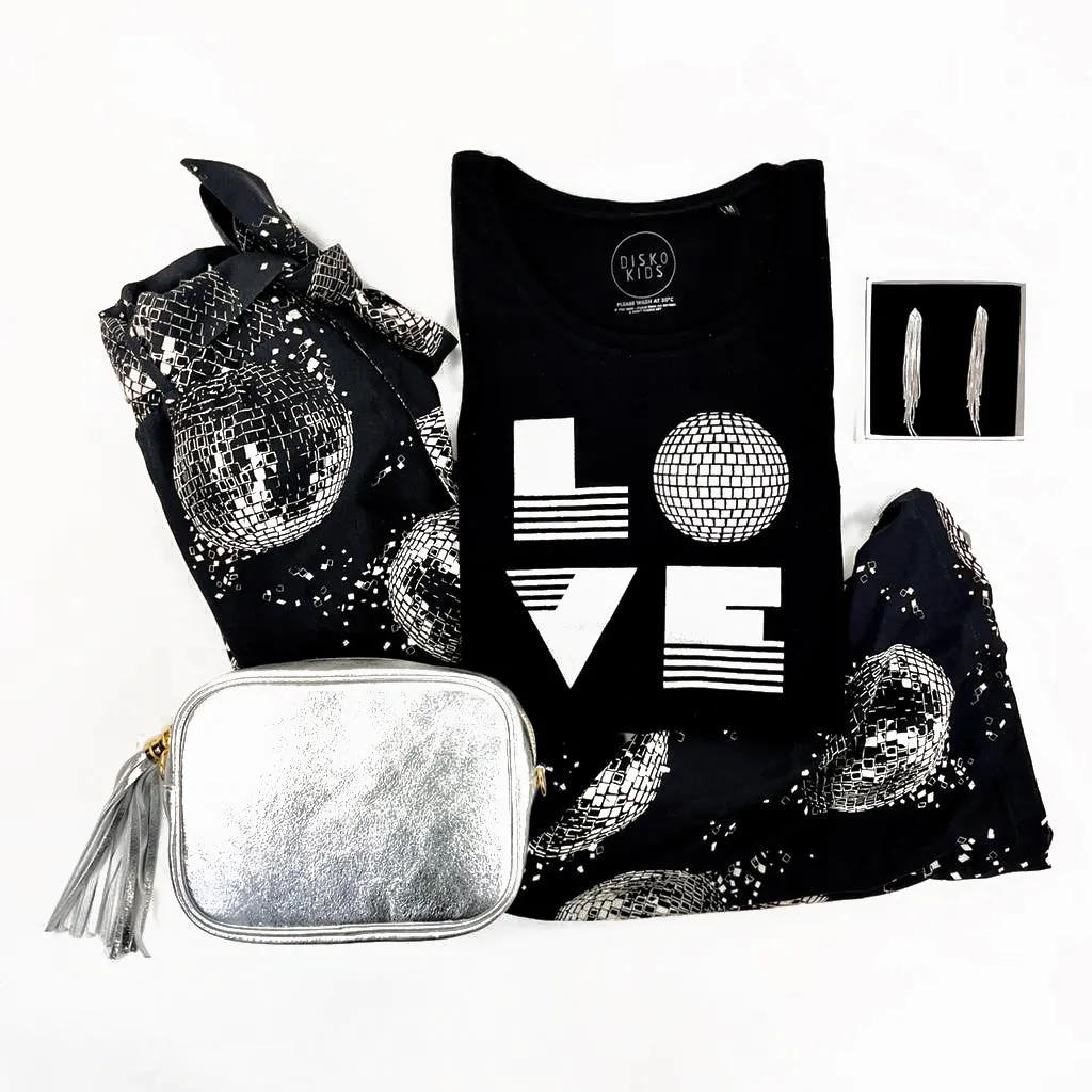 LOVE IS T-shirt Black & Silver