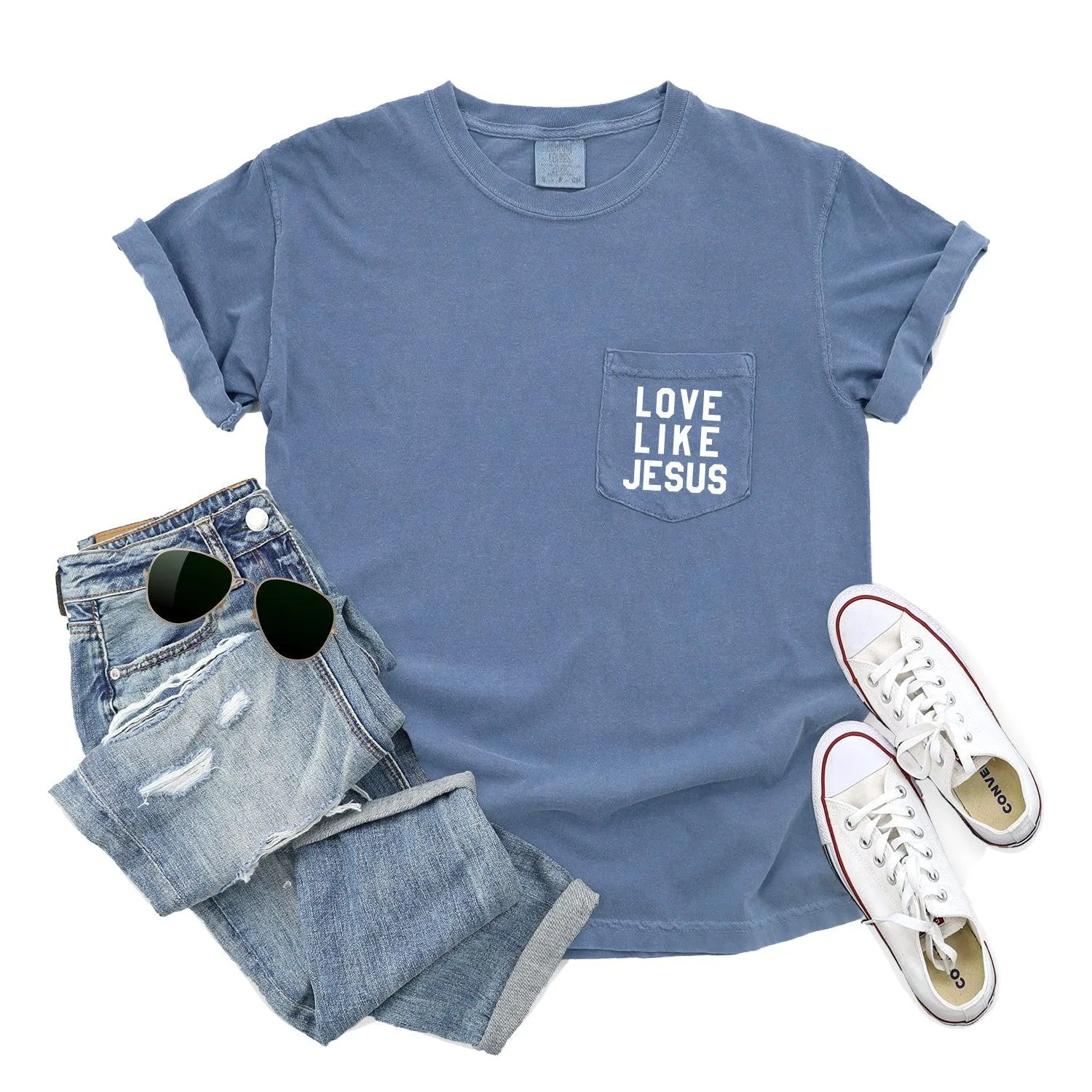 Love like Jesus Comfort Colors Pocket T Shirt | Pro life, Christian shirt