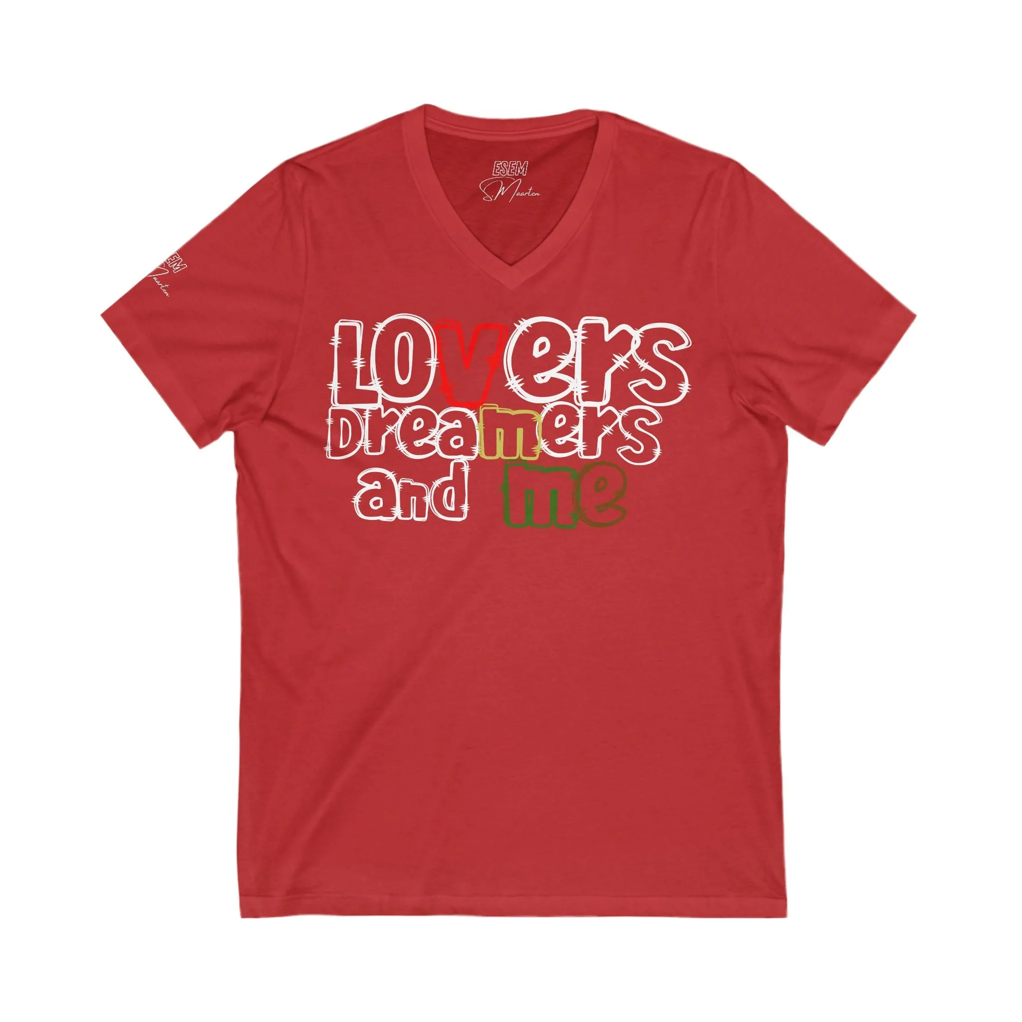 Lovers, dreamers And Me  - Unisex Jersey Short Sleeve V-Neck Tee