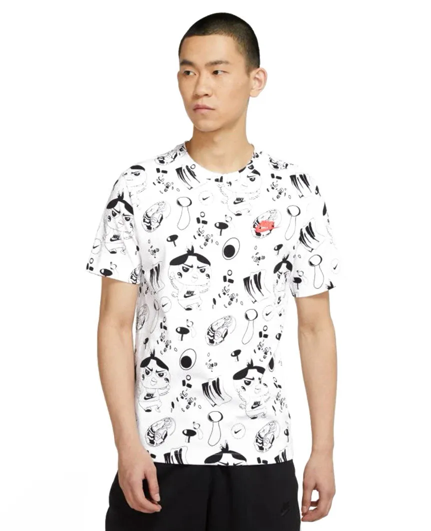 M NSW Tee Food AOP White