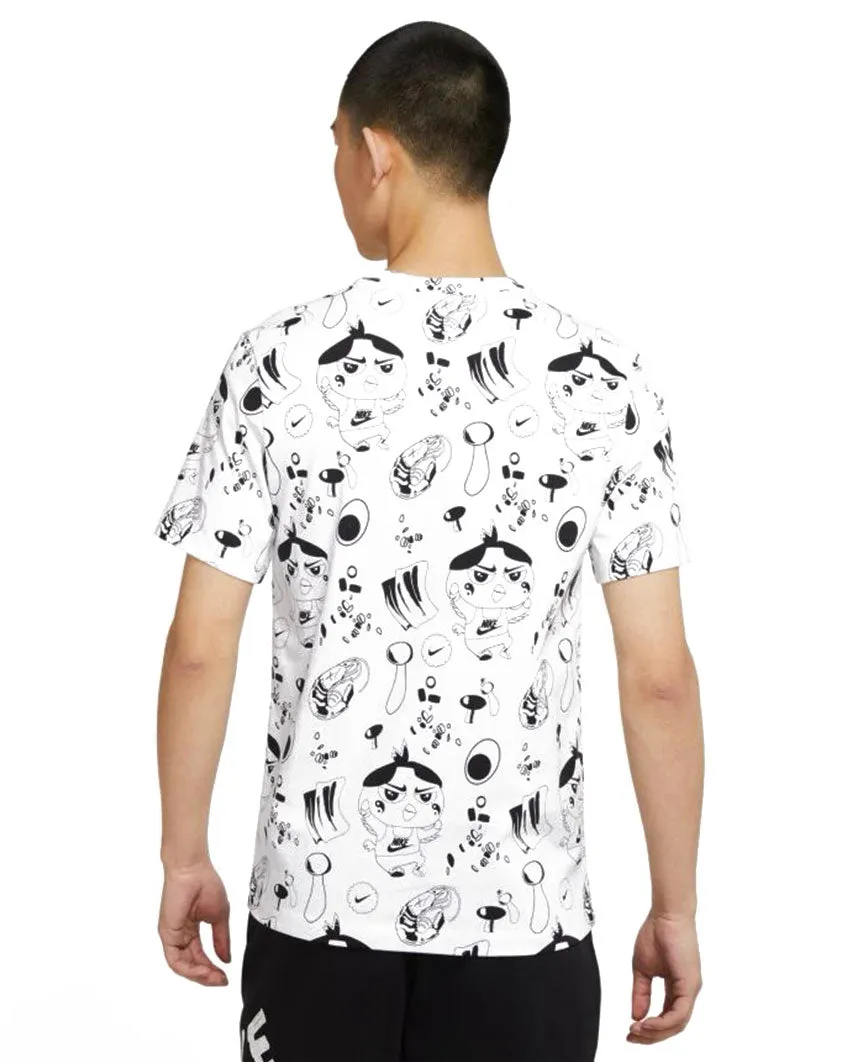 M NSW Tee Food AOP White