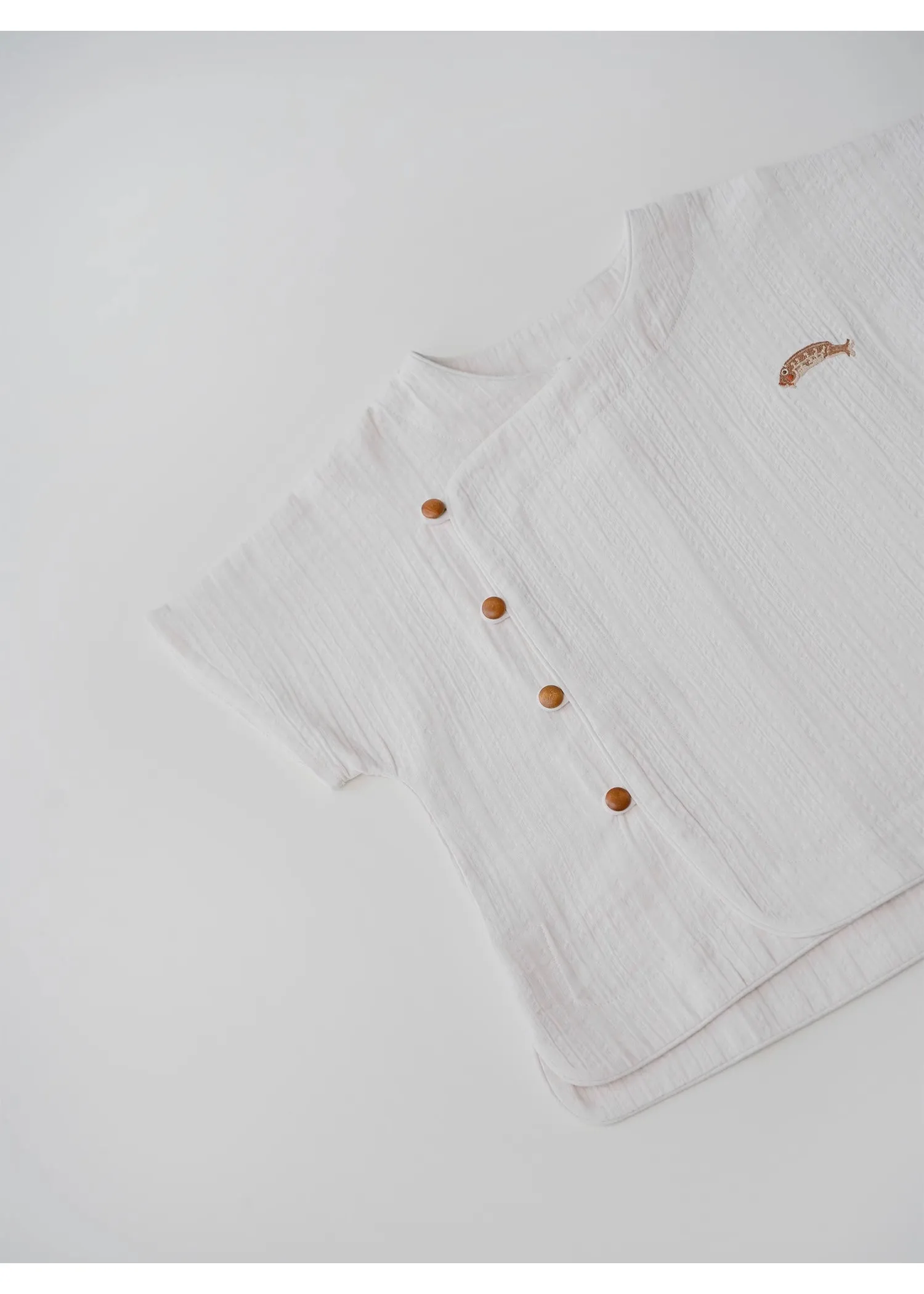 Mana Kids Little Fish Embroidered Shirt