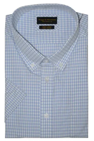 Mens Big Size Cotton Rich Button Down Collar Short Sleeve Smart Casual Shirts by Briggs & Mansfield