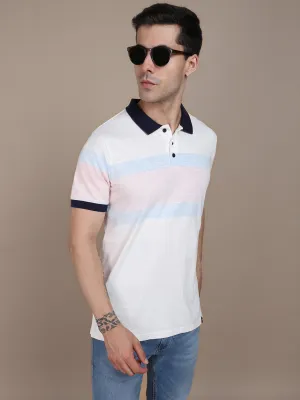 Men's Cotton Pink Solid Polo T-Shirt