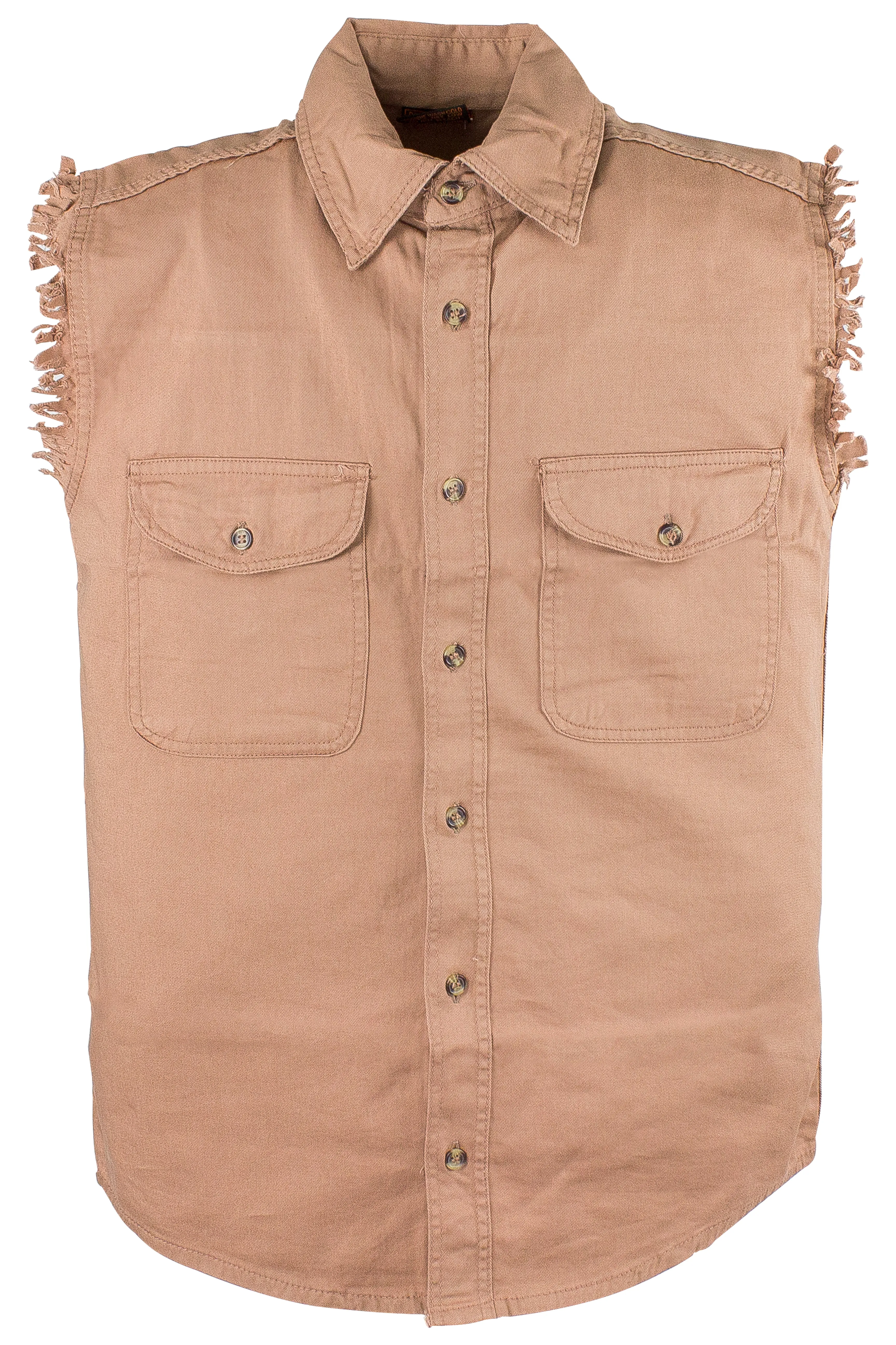Mens Denim Beige Sleeveless