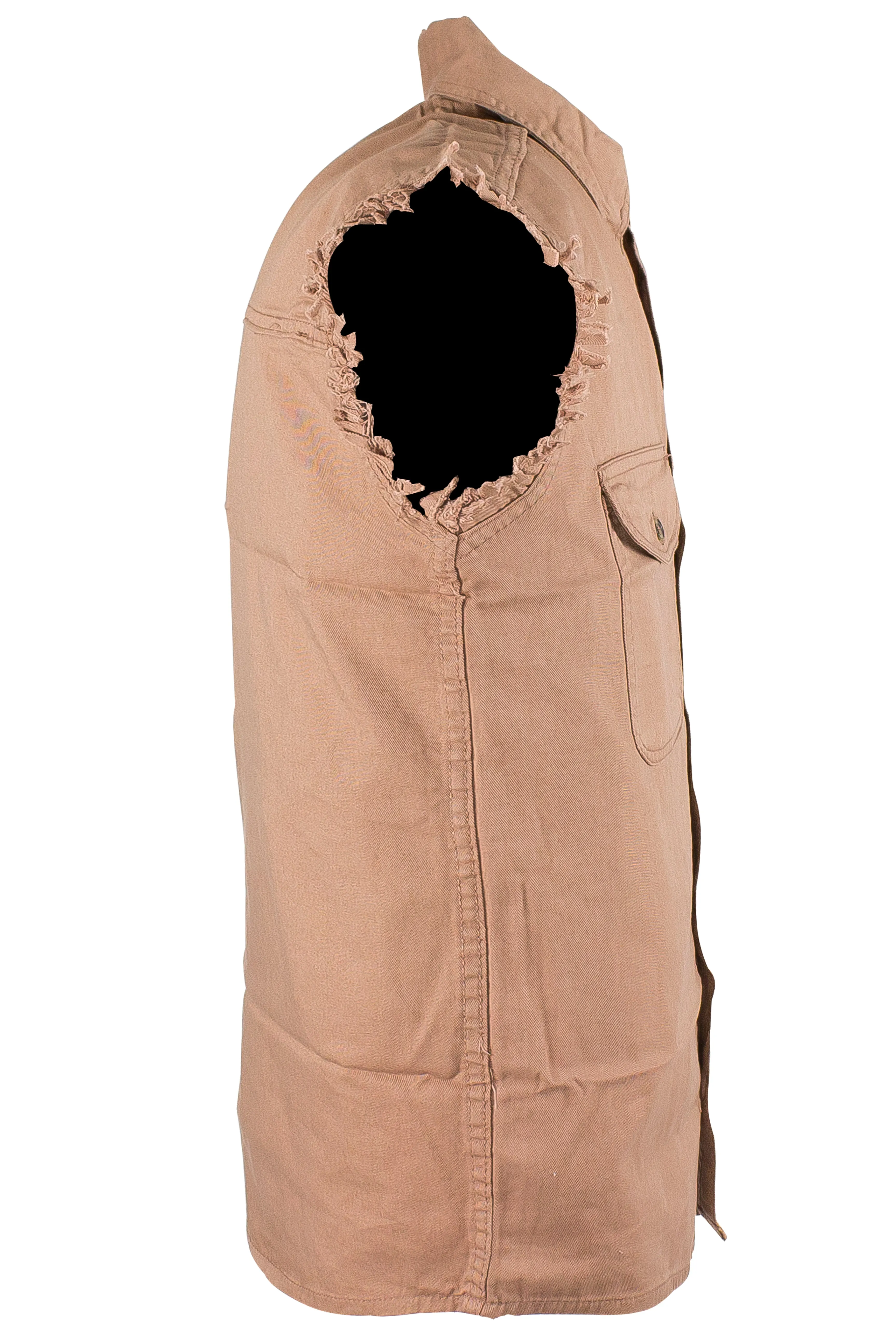 Mens Denim Beige Sleeveless