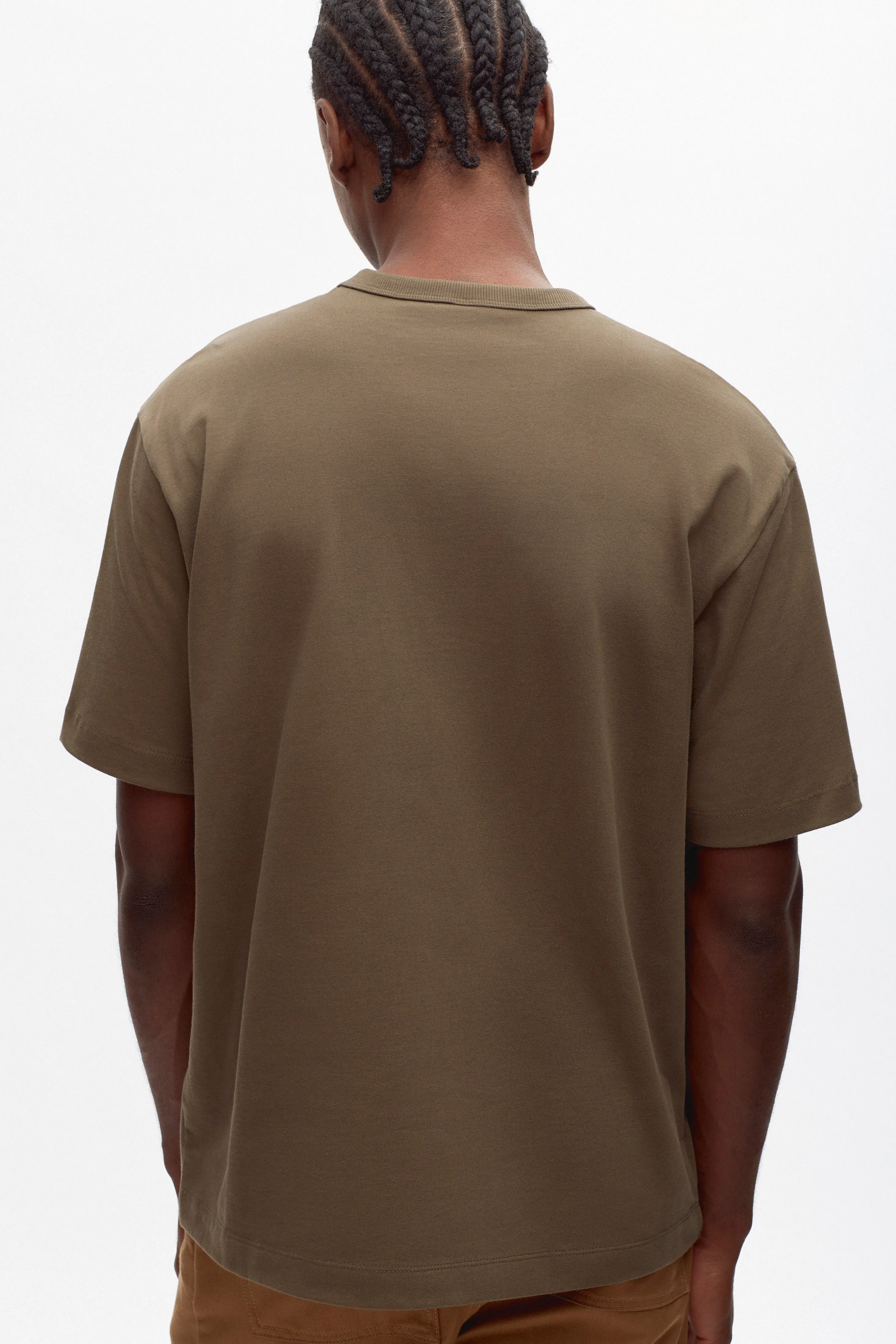 Men's Heavyweight Box Crew in Olive