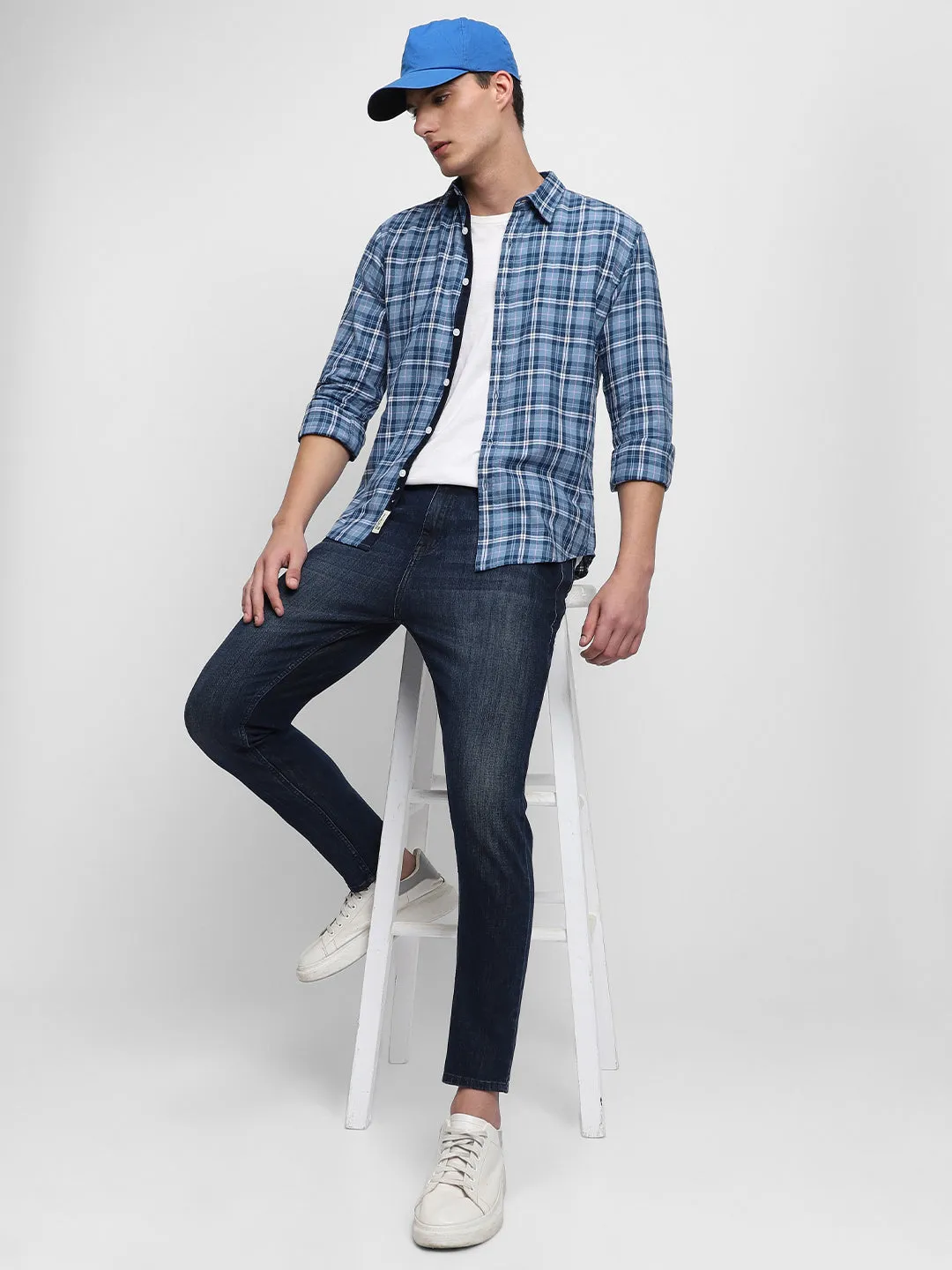 Men's Mid Blue Casual Shirts