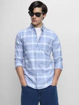 Men's Regular Collar Slim Fit Solid Light Grey Casual Shirts