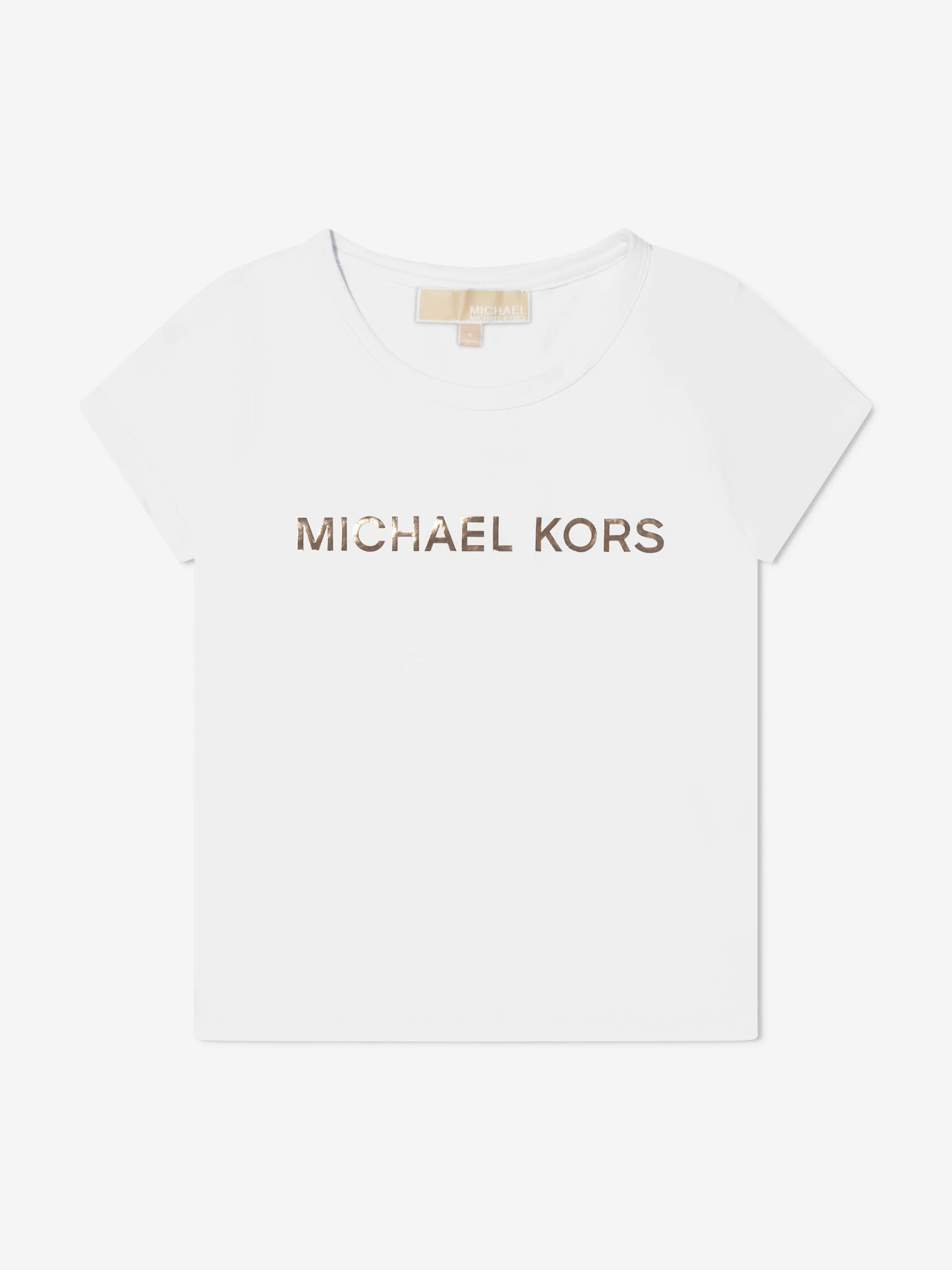 Michael Kors Girls Logo Print T-Shirt in White
